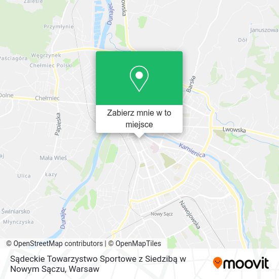 Mapa Sądeckie Towarzystwo Sportowe z Siedzibą w Nowym Sączu