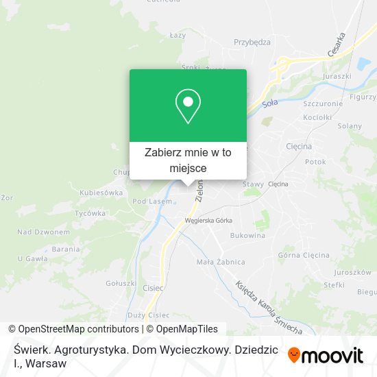 Mapa Świerk. Agroturystyka. Dom Wycieczkowy. Dziedzic I.