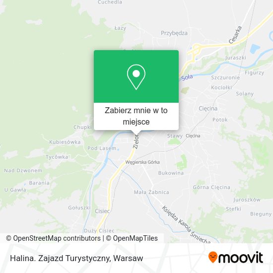 Mapa Halina. Zajazd Turystyczny