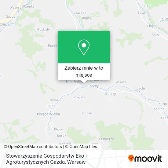 Mapa Stowarzyszenie Gospodarstw Eko i Agroturystycznych Gazda