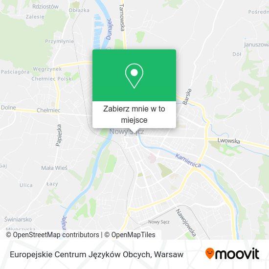 Mapa Europejskie Centrum Języków Obcych