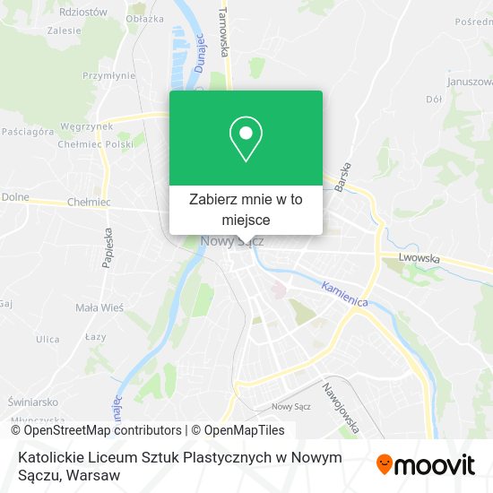 Mapa Katolickie Liceum Sztuk Plastycznych w Nowym Sączu