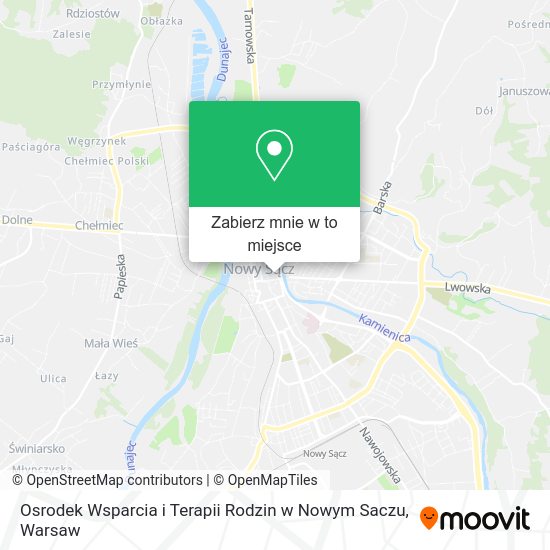 Mapa Osrodek Wsparcia i Terapii Rodzin w Nowym Saczu