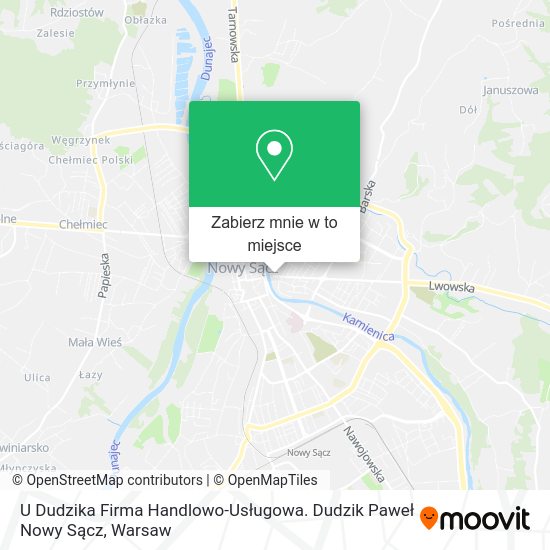 Mapa U Dudzika Firma Handlowo-Usługowa. Dudzik Paweł Nowy Sącz