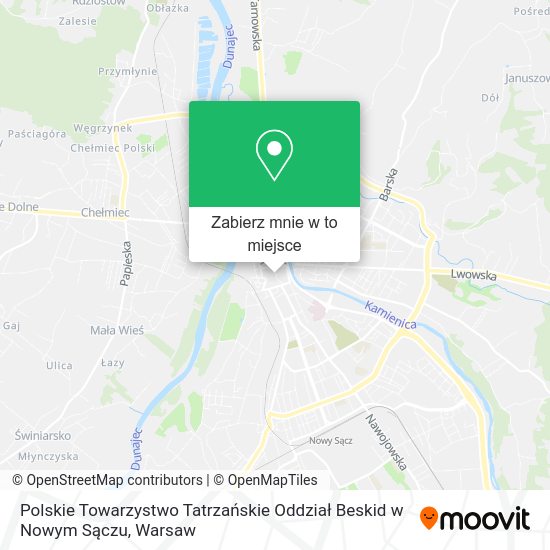 Mapa Polskie Towarzystwo Tatrzańskie Oddział Beskid w Nowym Sączu