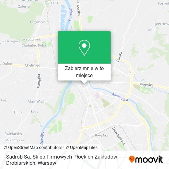 Mapa Sadrob Sa. Sklep Firmowych Płockich Zakładów Drobiarskich