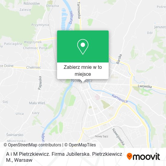 Mapa A i M Pietrzkiewicz. Firma Jubilerska. Pietrzkiewicz M.