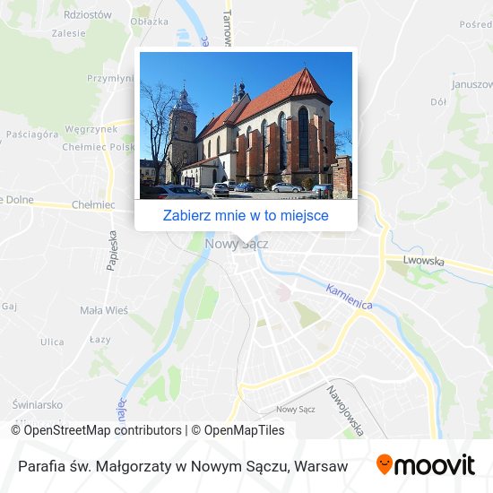 Mapa Parafia św. Małgorzaty w Nowym Sączu