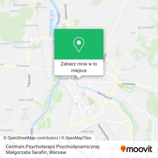 Mapa Centrum Psychoterapii Psychodynamicznej Małgorzata Serafin