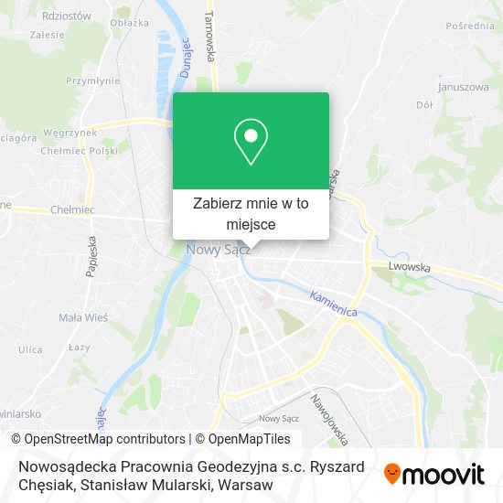 Mapa Nowosądecka Pracownia Geodezyjna s.c. Ryszard Chęsiak, Stanisław Mularski