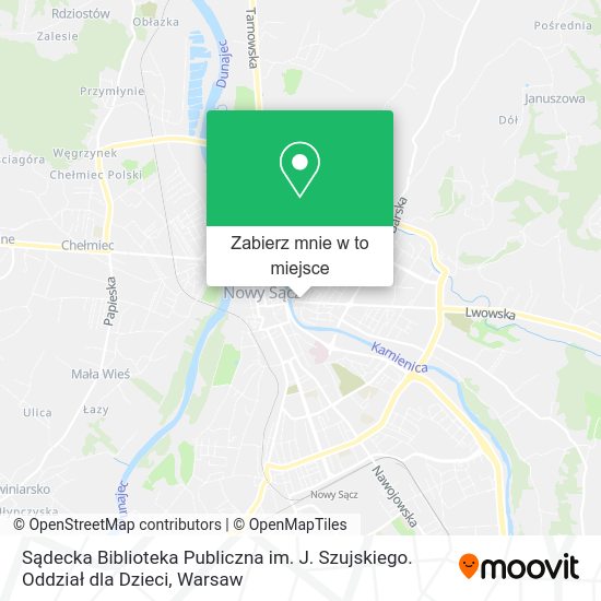 Mapa Sądecka Biblioteka Publiczna im. J. Szujskiego. Oddział dla Dzieci