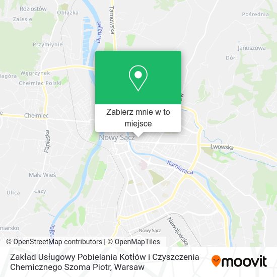 Mapa Zakład Usługowy Pobielania Kotłów i Czyszczenia Chemicznego Szoma Piotr