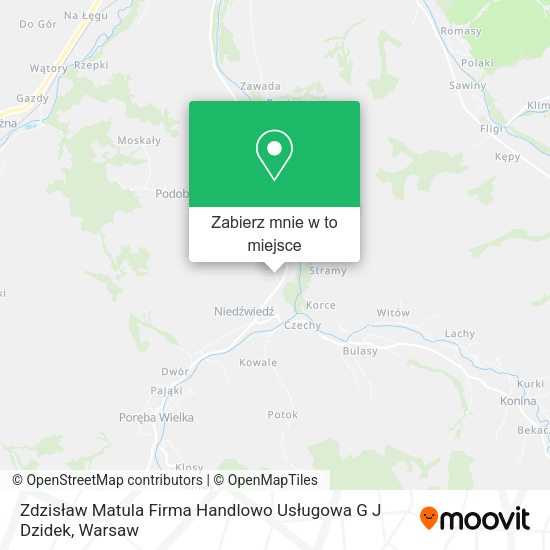 Mapa Zdzisław Matula Firma Handlowo Usługowa G J Dzidek