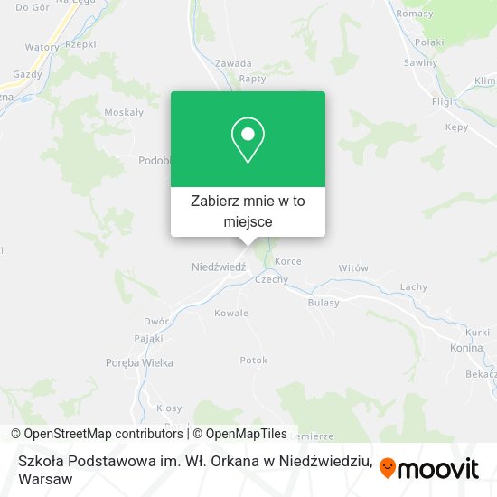 Mapa Szkoła Podstawowa im. Wł. Orkana w Niedźwiedziu