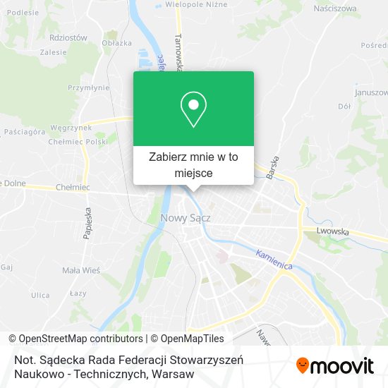 Mapa Not. Sądecka Rada Federacji Stowarzyszeń Naukowo - Technicznych