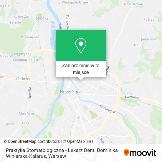 Mapa Praktyka Stomatologiczna - Lekarz Dent. Dominika Winiarska-Kalarus