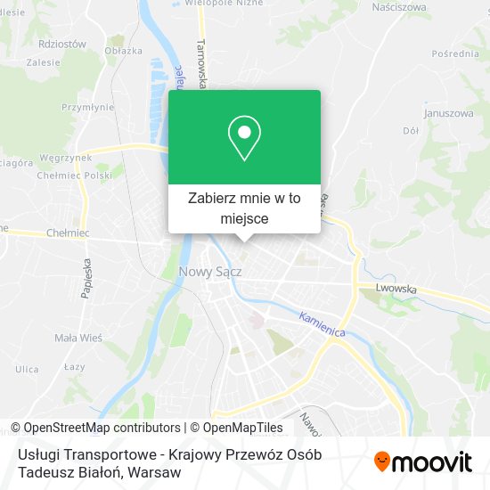 Mapa Usługi Transportowe - Krajowy Przewóz Osób Tadeusz Białoń