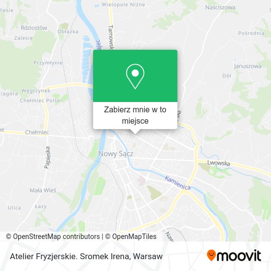 Mapa Atelier Fryzjerskie. Sromek Irena