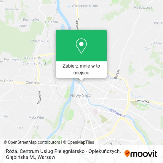 Mapa Róża. Centrum Usług Pielęgniarsko - Opiekuńczych. Głąbińska M.