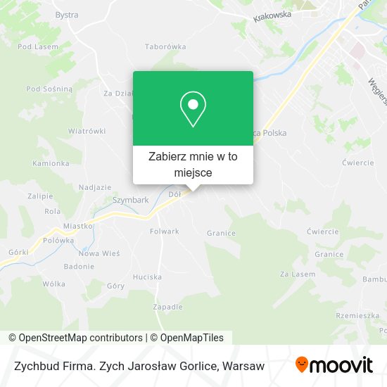 Mapa Zychbud Firma. Zych Jarosław Gorlice