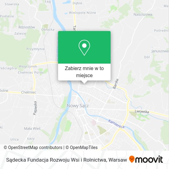 Mapa Sądecka Fundacja Rozwoju Wsi i Rolnictwa