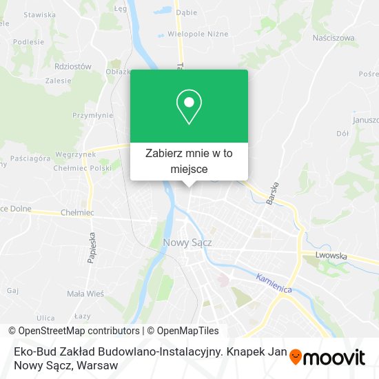 Mapa Eko-Bud Zakład Budowlano-Instalacyjny. Knapek Jan Nowy Sącz