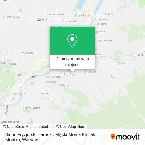 Mapa Salon Fryzjerski Damsko Męski Monia Kłusak Monika