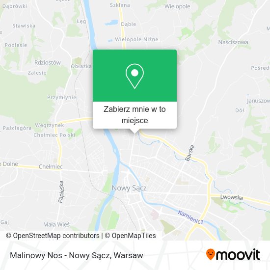 Mapa Malinowy Nos - Nowy Sącz