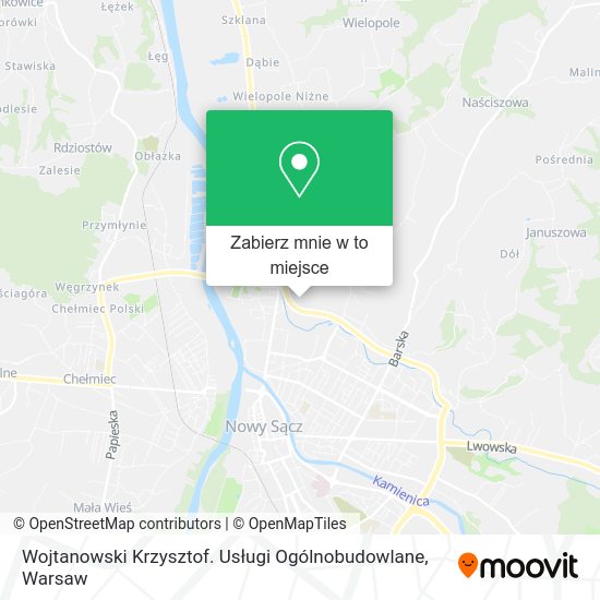 Mapa Wojtanowski Krzysztof. Usługi Ogólnobudowlane