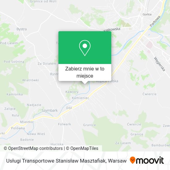 Mapa Usługi Transportowe Stanisław Masztafiak