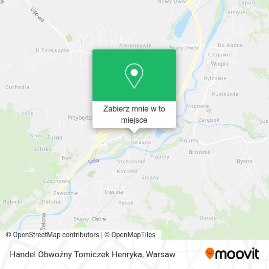 Mapa Handel Obwoźny Tomiczek Henryka
