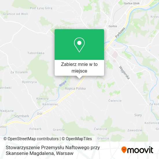 Mapa Stowarzyszenie Przemysłu Naftowego przy Skansenie Magdalena