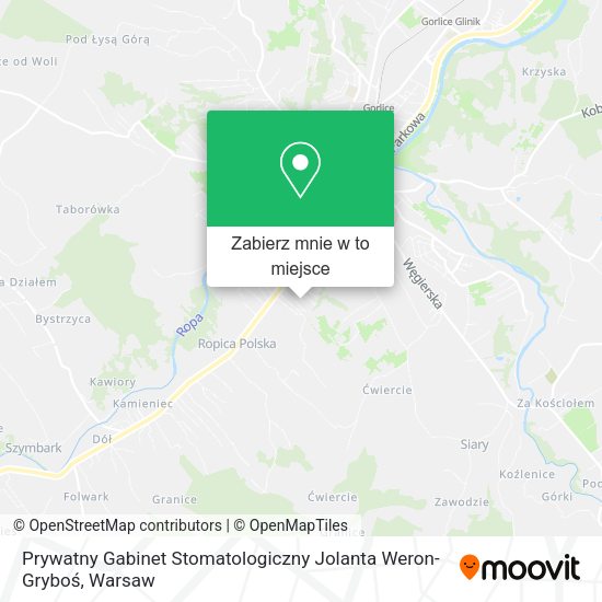 Mapa Prywatny Gabinet Stomatologiczny Jolanta Weron-Gryboś