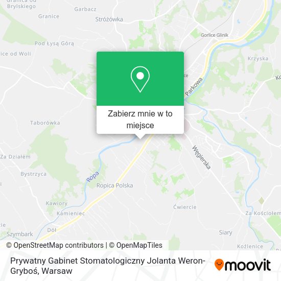 Mapa Prywatny Gabinet Stomatologiczny Jolanta Weron-Gryboś