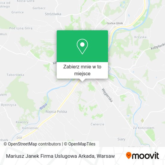 Mapa Mariusz Janek Firma Uslugowa Arkada