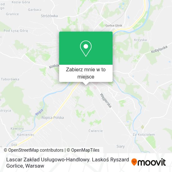 Mapa Lascar Zakład Usługowo-Handlowy. Laskoś Ryszard Gorlice