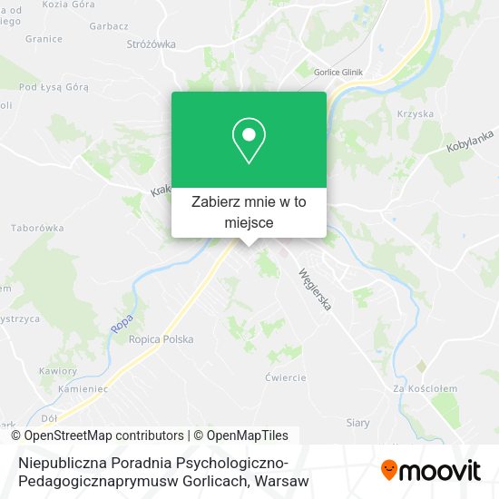 Mapa Niepubliczna Poradnia Psychologiczno-Pedagogicznaprymusw Gorlicach