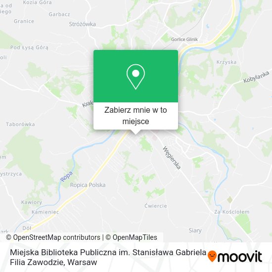 Mapa Miejska Biblioteka Publiczna im. Stanisława Gabriela Filia Zawodzie