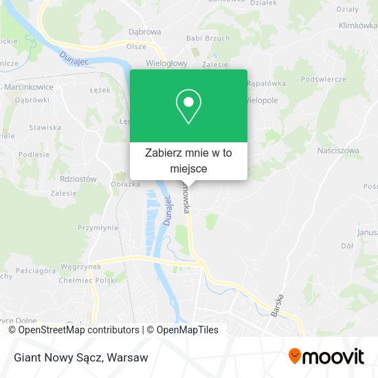 Mapa Giant Nowy Sącz