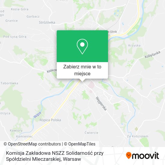 Mapa Komisja Zakładowa NSZZ Solidarność przy Spółdzielni Mleczarskiej