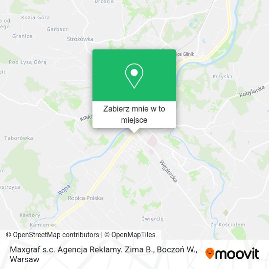 Mapa Maxgraf s.c. Agencja Reklamy. Zima B., Boczoń W.