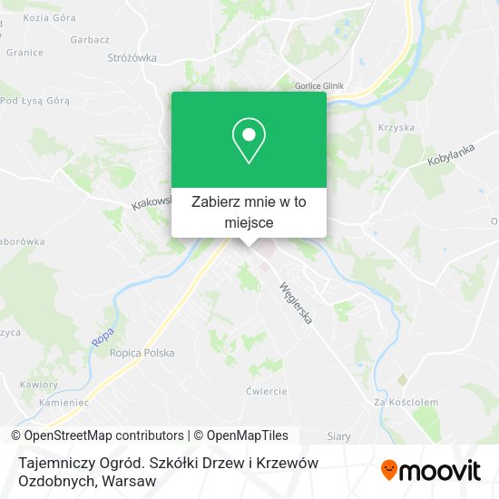 Mapa Tajemniczy Ogród. Szkółki Drzew i Krzewów Ozdobnych