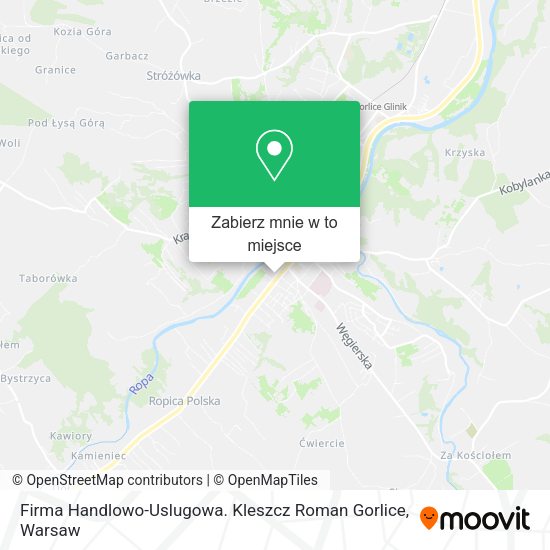 Mapa Firma Handlowo-Uslugowa. Kleszcz Roman Gorlice