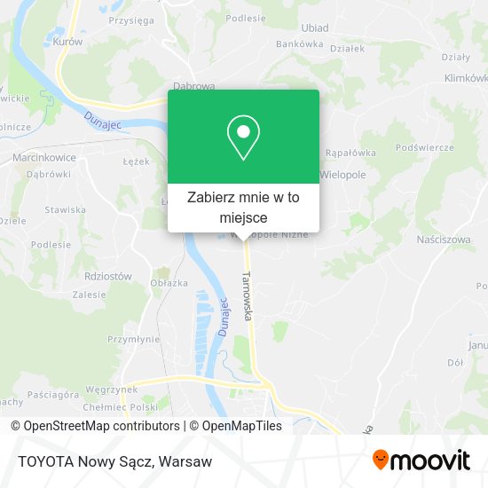 Mapa TOYOTA Nowy Sącz