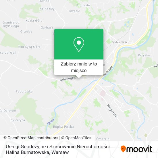 Mapa Usługi Geodezyjne i Szacowanie Nieruchomości Halina Burnatowska