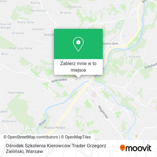 Mapa Ośrodek Szkolenia Kierowców Trader Grzegorz Zieliński