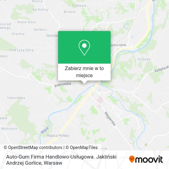 Mapa Auto-Gum Firma Handlowo-Usługowa. Jakliński Andrzej Gorlice