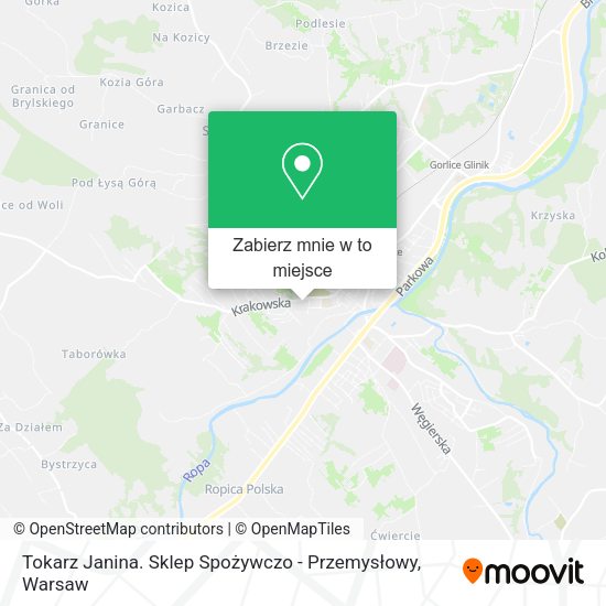 Mapa Tokarz Janina. Sklep Spożywczo - Przemysłowy