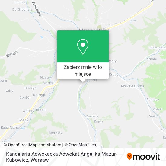 Mapa Kancelaria Adwokacka Adwokat Angelika Mazur-Kubowicz