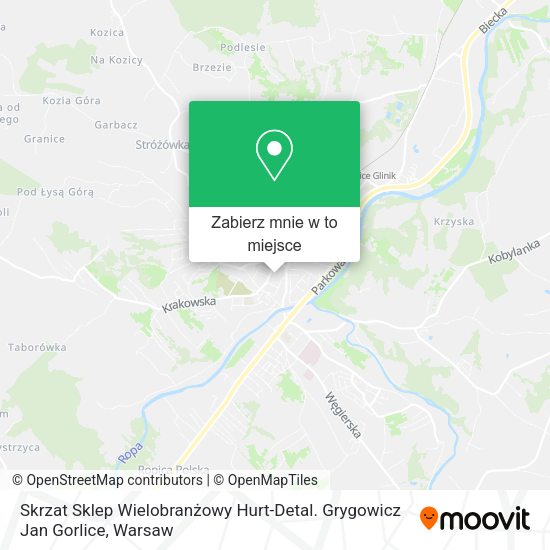 Mapa Skrzat Sklep Wielobranżowy Hurt-Detal. Grygowicz Jan Gorlice